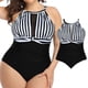 thumbnail image 2 of Gibobby Bañador de una pieza Moda femenina suelta transpirable Sexy siamés conservador encaje plisado de talla grande(A,G), 2 of 4