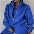 thumbnail image 2 of LYMAYTER Sweatsuit Sets for Women Cozy Fleece Jogger Set Thermal Zipper Pullover & Pants Sets XS-5XL, 2 of 9