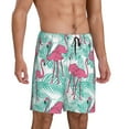 thumbnail image 2 of Kdxio Flamingo Print Mens Sleep Shorts Bottoms Soft Comfy Pajama Wear Pants with Drawstring Pockets, 2 of 7