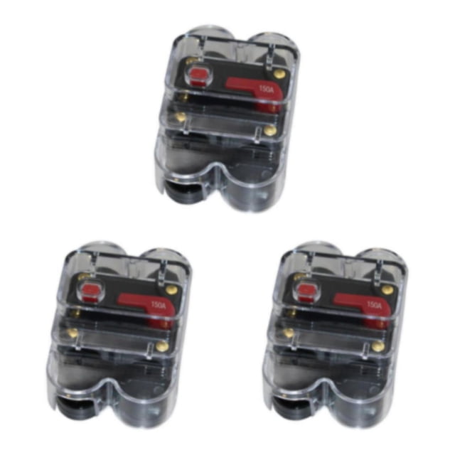 Guardoinrt Car Auto Audio Radio In Line Fuse Breaker Circuit For DC 12V Black 150A 3Set