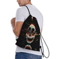 thumbnail image 3 of Drawstring Backpack - Glitch Screaming Skull Splash Proof Small Drawstring Gym Bag for Women Men, Cinch Sports String Bag Backpack for Travel Swimming Beach, 3 of 8