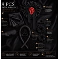 thumbnail image 5 of Aurelina Luxury 9-Piece Satin Sleep Set for Women, Overnight Hair Care & Heatless Curl Gift Set, Black, 5 of 6