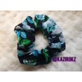 thumbnail image 3 of Navy blue Flower hair scrunchie, 3 of 3