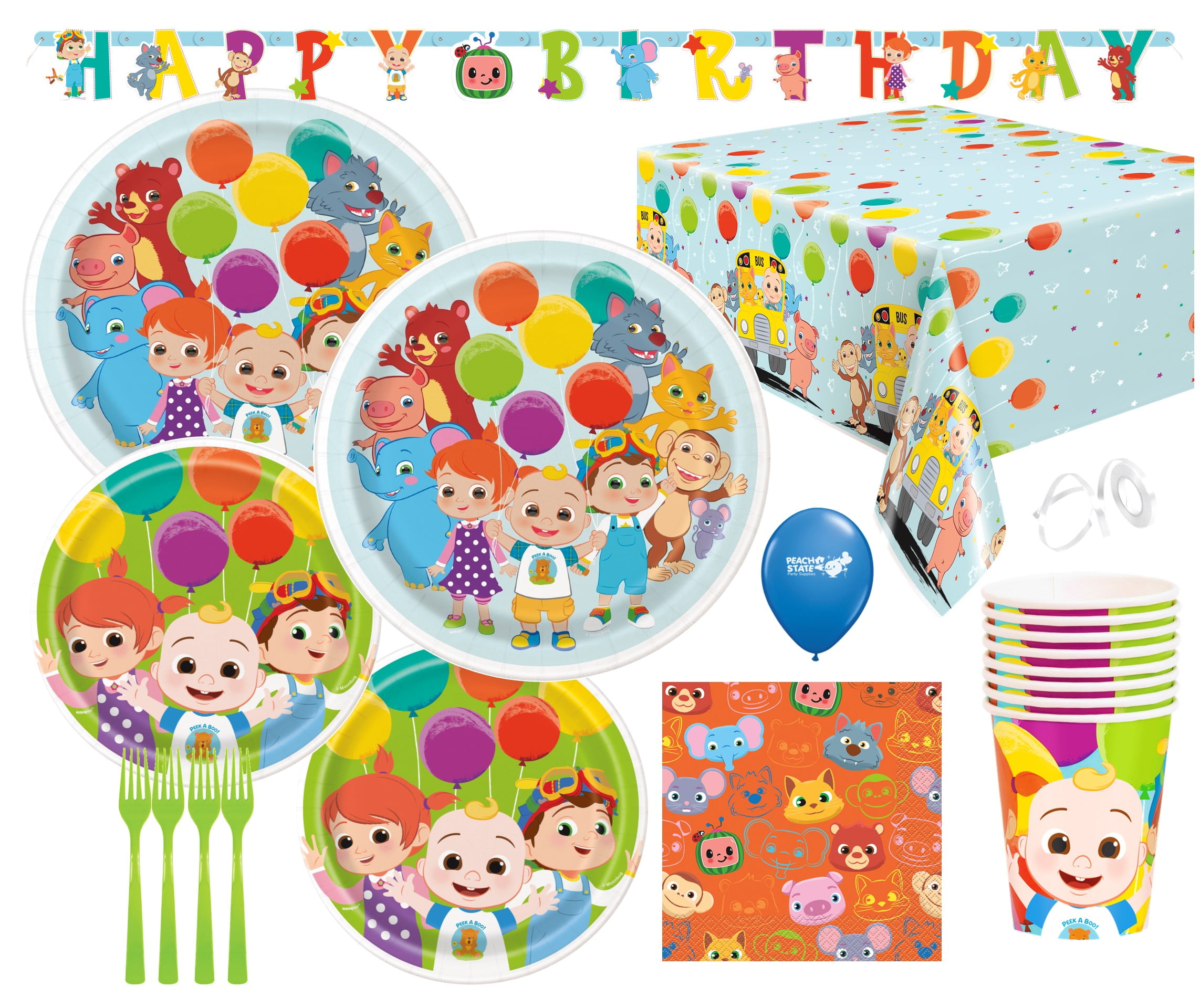 Birthday Party Supplies with Luncheon Plates, Cake Plates