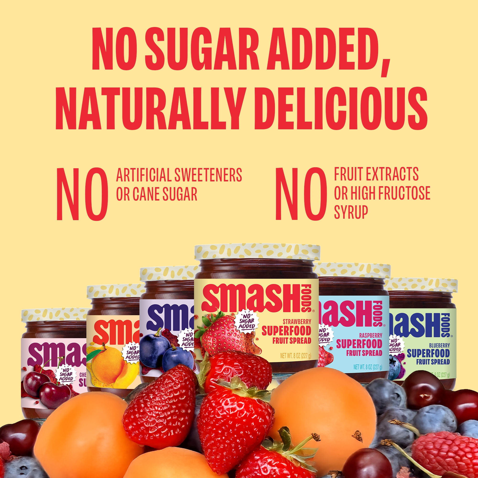 Smash Foods Superfood Jams, Variety Pack Try Them All, 6 Pack