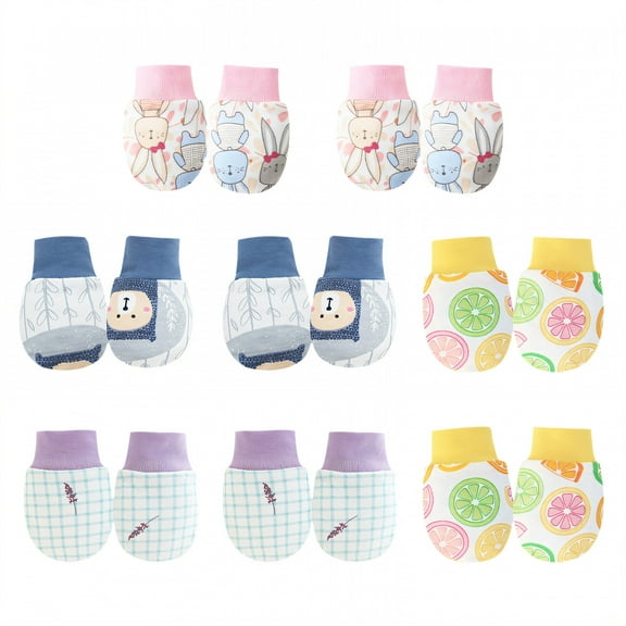TELOLY 8 Pairs Baby Mittens,Cotton Newborn Mittens No Scratch,Mittens for Newborn Baby Girls