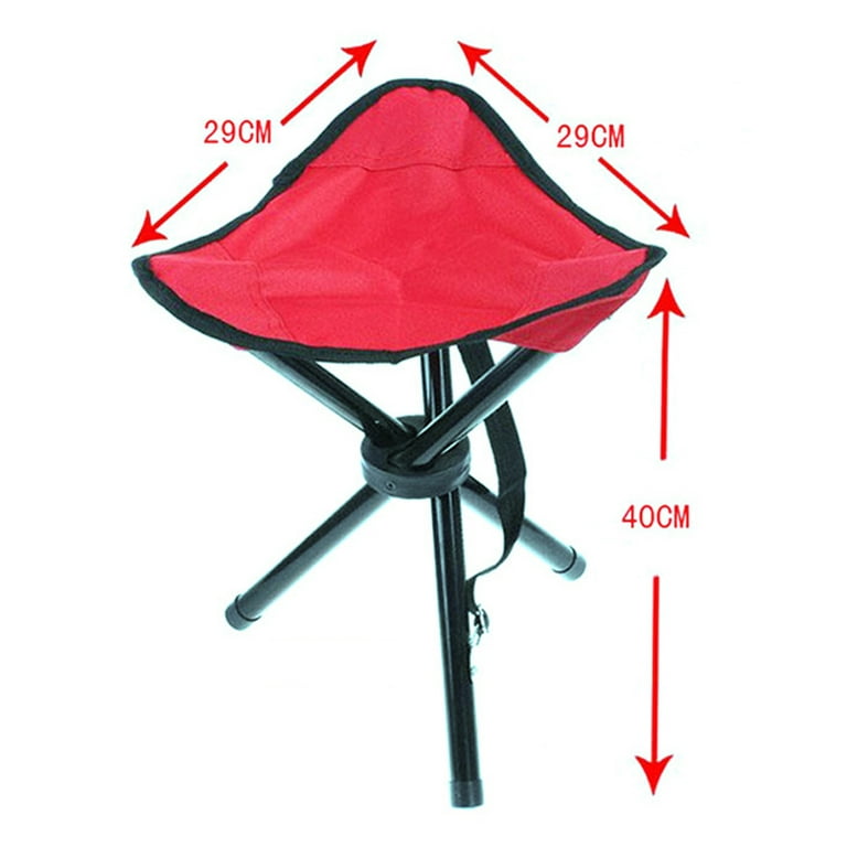 Portable Triangle Chair Three Legged Stool Outdoor Hiking Fishing Folding  Stool Accessories (Blue X 2)