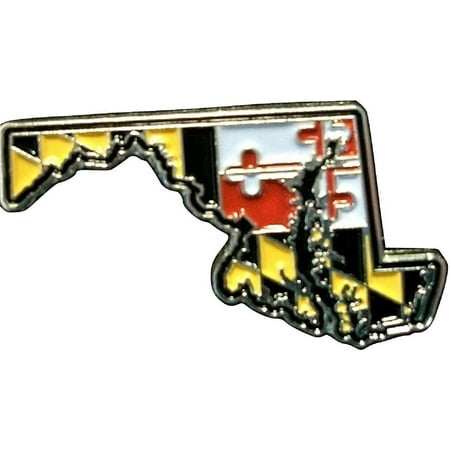 Maryland State Outline with Flag Design Hat Tac or Lapel Pin