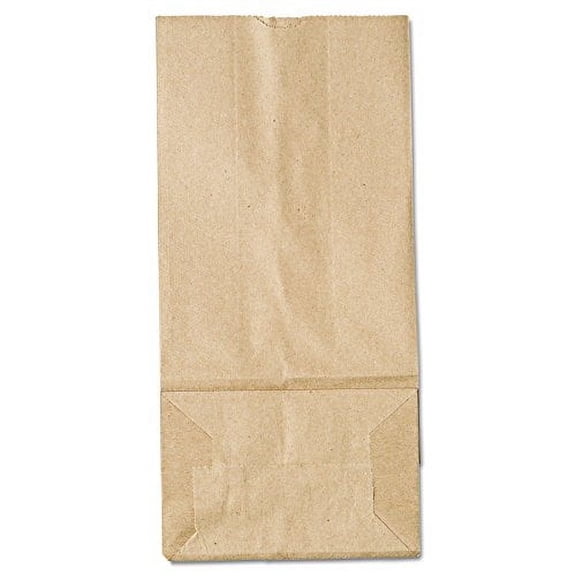 General GK5500 #5 Paper Grocery Bag, 35lb Kraft, Standard 5 1/4 x 3 7/16 x 10 15/16, (Case of 500 Bags)