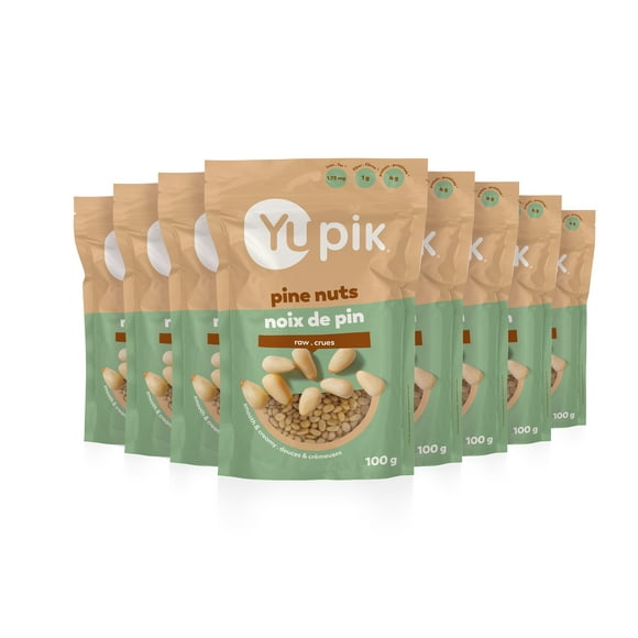 Yupik Pignons, Sans Gluten, Casher, Noyaux de Pin Lisses et Crémeux, Noix Crues de Haute Qualité, Décortiqués, Non Salés, Non Rôtis, Sans Huile, Source de Fer, 8 Unités, 100 g