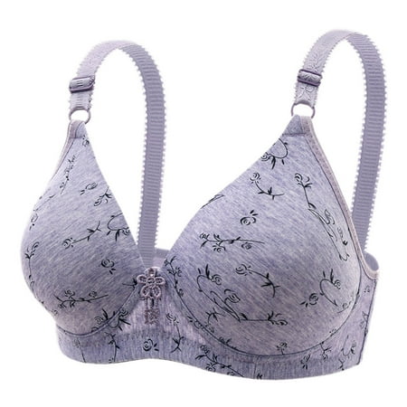 

SELONE Everyday Bras for Women No Underwire Plus Size Full Coverage Everyday for Elderly for Full Figured Women Breathable Ladies Without Steel Rings Large Nursing Bras for Breastfeeding Blue L