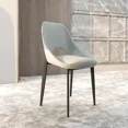 thumbnail image 3 of LeisureMod Amalfi Upholstered Fabric Dining Chair – Modern Side Chair with Iron Legs, Mid-Century Accent Chair for Dining Room or Kitchen, 3 of 12