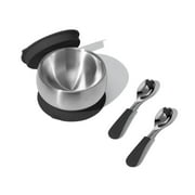 Stainless Steel Baby Bowl Bundle - BLW Removeable Suction Infant Feeding Bowl + Lid + 2 Spoons Set