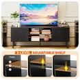 thumbnail image 3 of FDW TV Stand for 55 60 Inch TVs,with 2 Storage Cabinets and Open Shelves,Black, 3 of 7