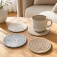 thumbnail image 3 of Anmrize 4 Pcs Accessoire de Table Rustique, Coussinet de Tasse Résistant à la Chaleur, Tapis de Tasse en Fibre Naturelle, sous-Verre Tressé Uni pour Boisson, sous-Verre Tressé Uni, sous-Verre Rond Tressé Naturel Uni, Coussinet de Boisson Style Ferme, D, 3 of 4