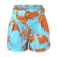 thumbnail image 5 of Ketyyh-chn99 Ensembles Détente 2 Pcs pour Femmes Shorts en Lin Femmes Mode Décontractée Été Imprimé Manches Courtes Col Rond Haut Ensemble de Shorts Orange, TG, 5 of 5