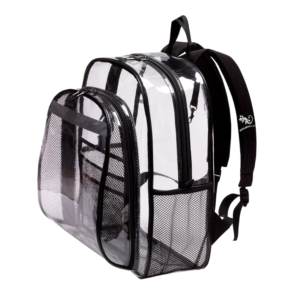 Clear Backpack w/ Large Main Compartment Vinyl Peekaboo & Co