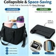 thumbnail image 5 of 4 Water Bottle Holder with Strap,Family Size 4 Compartment Drink Bag,Multiple Tumbler Carrier Caddy,Adjustable Fits Large & Small Drinks,Hands Free,Won't Tip Over in Car(Black), 5 of 7