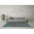 thumbnail image 3 of Ahgly Company Indoor Rectangle Persian Light Blue Traditional Area Rugs, 5' x 7', 3 of 4
