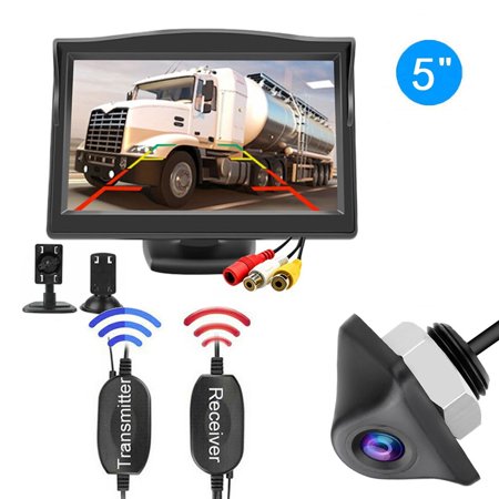 Backup Camera Wireless Car Rear View HD Parking System Night Vision + 5" Monitor