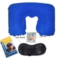 thumbnail image 1 of Almohada inflable de viaje de gran tamaño con flocado grueso de Sanbao para viajes, conjunto de tres piezas en forma de U para exteriores, almohada para el cuello para el almuerzo, 1 of 5