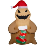 Airblown Inflatables 5 Foot Christmas Brown Burlap Oogie Boogie Holding Stocking Disney