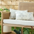 thumbnail image 2 of MARTHA STEWART Modern Banana Leaves Indoor Outdoor Decorative Lumbar Pillow 2-Pack Set, UV Fade Resistant, Water Repellent, Printed Tropical Design, Warm Grey, 11"x18", 2 of 9