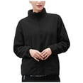 thumbnail image 2 of DailyTrove Women's Solid Color Zip-Up Sports Jacket, Long Sleeve, Casual Gym & Outdoor Wear, Stretchy Polyester Blend, Plus Size Friendly, 2 of 4