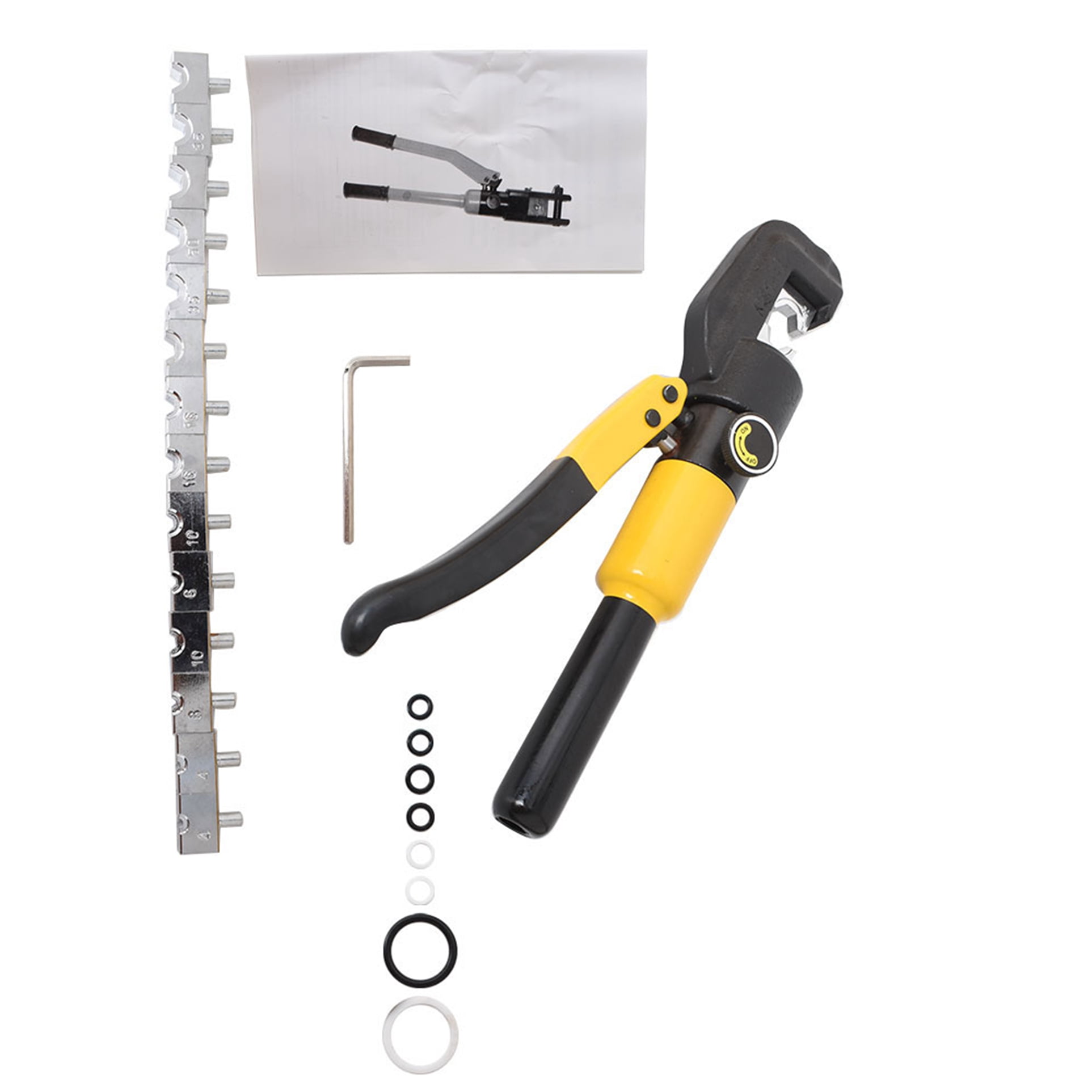 findmall Hydraulic Crimper Crimping Tool/w 9 Dies Wire Battery Cable Lug Terminal 6 Ton
