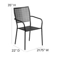 thumbnail image 4 of Bowery Hill Stackable Steel Square Back Patio Dining Side Chair in Black, 4 of 8