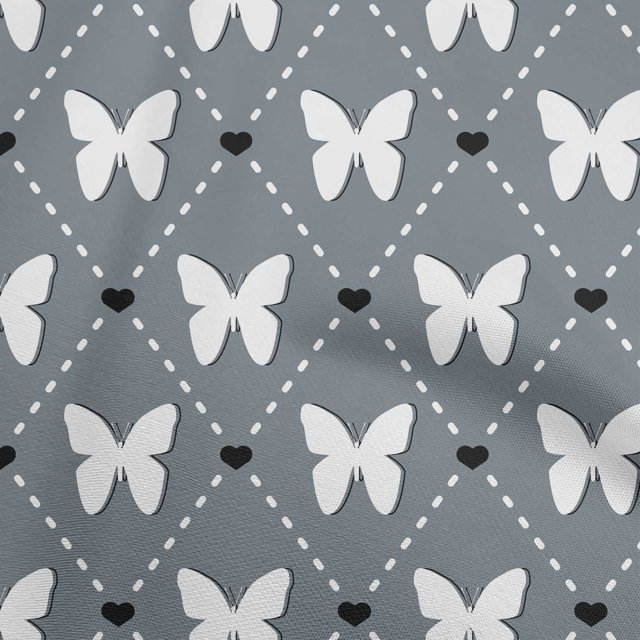 oneOone Polyester Spandex Grey Fabric Check Fabric For Sewing Printed Craft Fabric By The Yard 56 Inch Wide