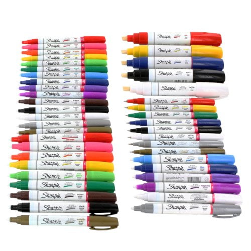Sharpie Paint Marker Extra Fine, Fine, Medium, Bold Point Oil Based All 43 Color Set Walmart