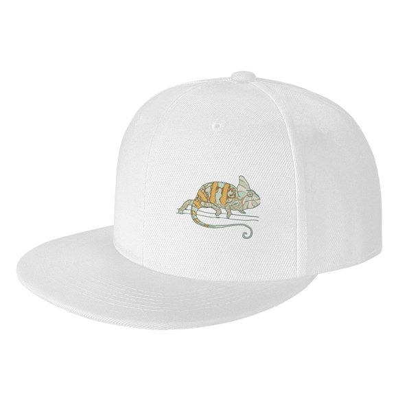 ZICANCN Chameleon Exotic Baseball Casquettes, Casquettes de Camionneur pour Hommes et Femmes, Casquettes Plates Ajustables et Respirantes, Blanc