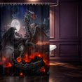thumbnail image 2 of Manfei Fantasy Dragon Animals Shower Curtain 72Wx78L,Gothic Wildlife Bath Curtain,Red Blue, 2 of 5