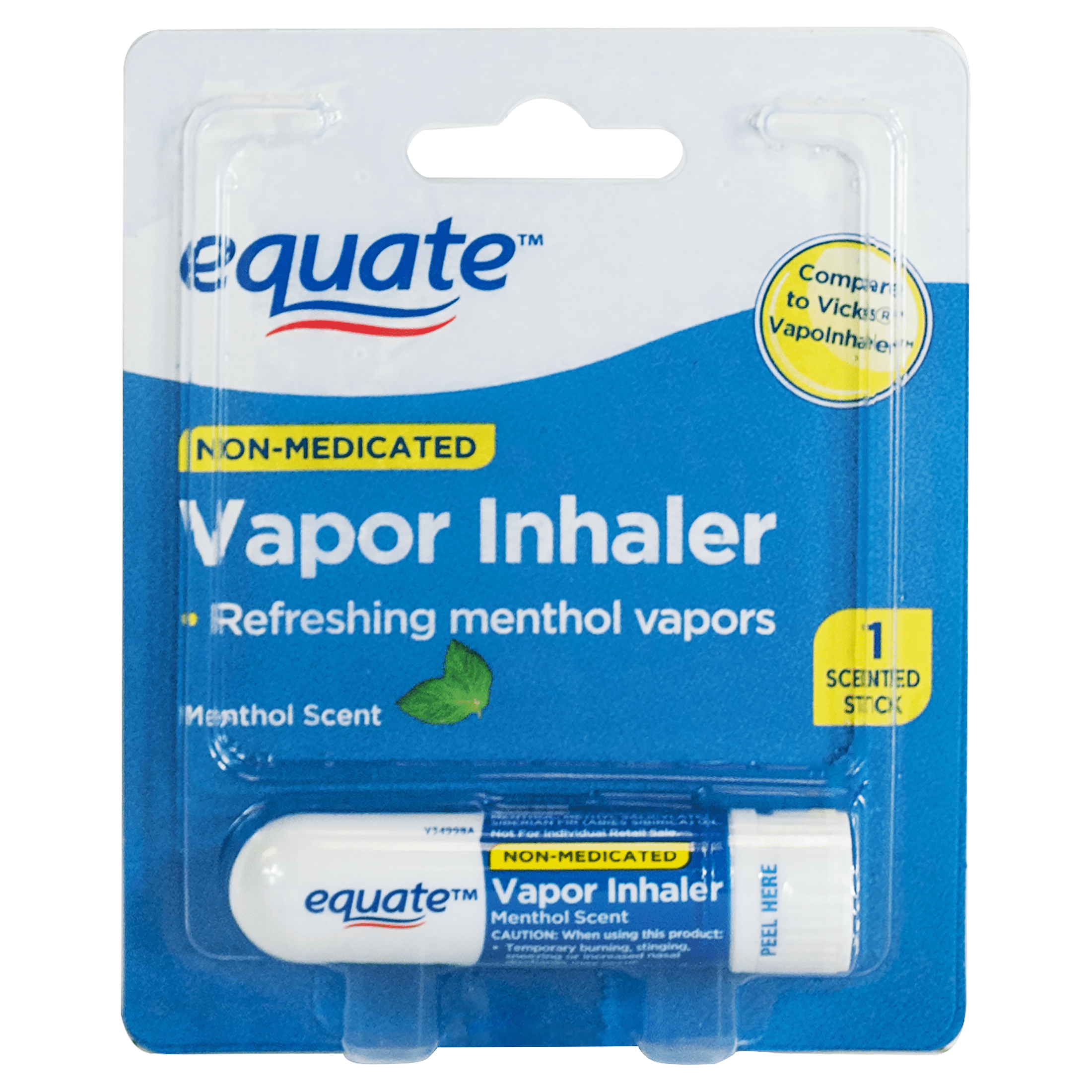 Equate Non-Medicated Vapor Inhaler Stick for Nasal Decongestion, Menthol Scent - 1 Pack
