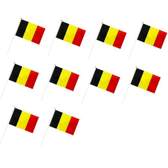 Decorative Flags, Small Mini Flags 10 Pack Hand Held Belgian Flags Festival Events Patriotic Indoor and Outdoor, Flags_ Banners & Accessories