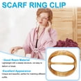 thumbnail image 3 of Uxcell Scarf Ring Clip Resin Oval T-Shirt Clip Fashion Ring Scarves Clasp Buckle Tie Circle Clip Light Coffee Color, 3 of 6