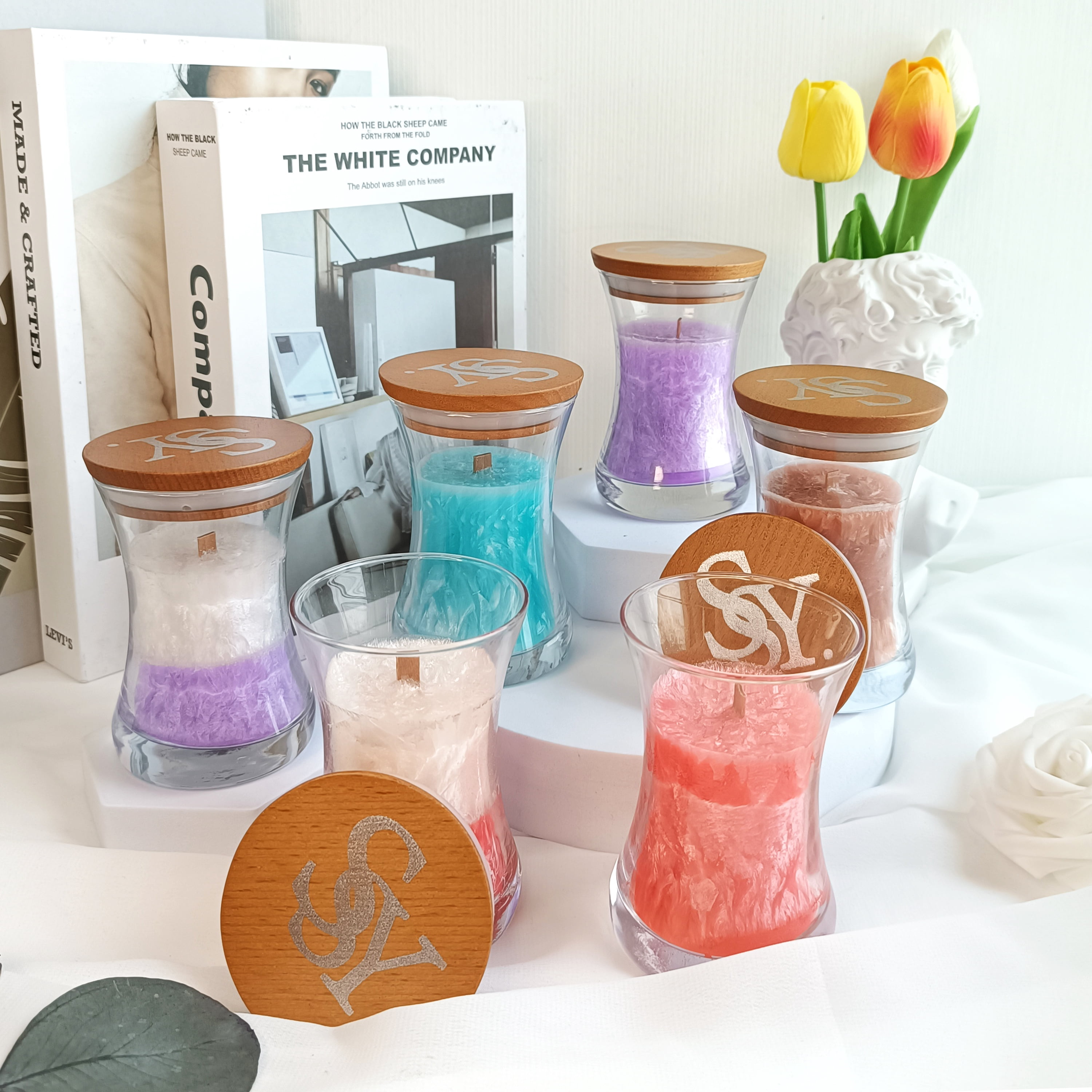 Sea Salt Scented Candles for Home-Jar candles 3.5 oz - Wooden Wick Candle-Candles Gift for Women -Aromatherapy candles