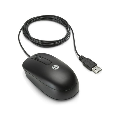 Restored HP Black Wired USB Mouse 2-Button with Scroll Wheel - 672652-001