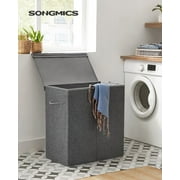 SONGMICS 142L Laundry Hamper with Lid & Removable Fabric Bag Laundry Basket with Handles for Closet Laundry Room Bedroom Bathroom Light Gray