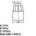 thumbnail image 3 of Master Lock Brass Padlock 140D - Weather-Resistant, Key Lock - 1 Pack, 1/4 Inch Shackle, 3 of 5