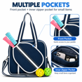 thumbnail image 4 of Waterproof Pickleball Paddle Bag for Men and Women, Large Capacity Tennis Bag with Adjustable Shoulder Strap and Zippered Paddle Compartment,M26, 4 of 7