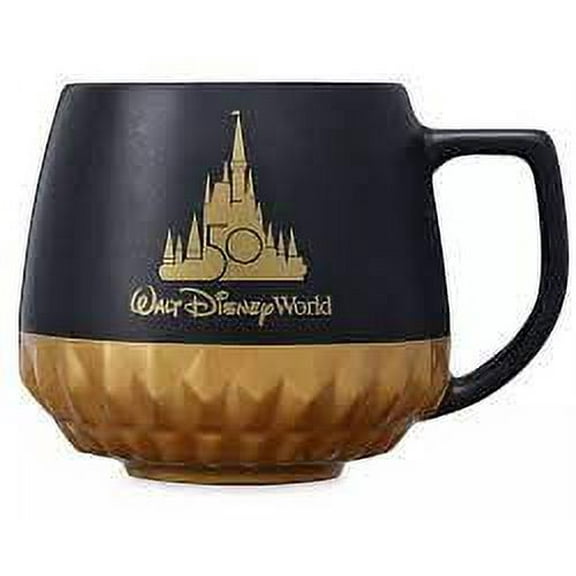 Walt Disney World 50th Anniversary Starbucks Mug Black Gold