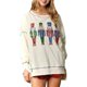 thumbnail image 1 of Sudadera con Lentejuelas de Cascanueces para Mujer, Sudadera Holgada Navideña de Larga con Cuello Redondo Crema L, 1 of 5