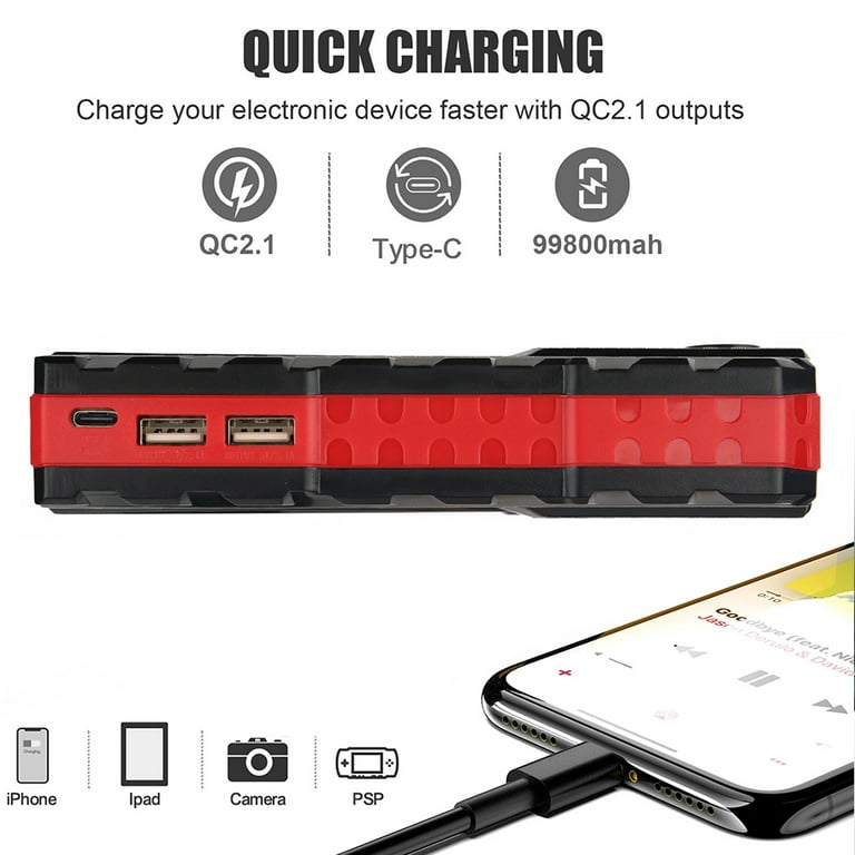 5000A Portable Battery Power Bank For Emergency Starting Of Automobiles