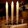 thumbnail image 2 of Velas Pilar Vela de Té Vela de Iglesia con Base de Soporte Funciona con Pilas, Fiesta Blanco - Base plateada, 2 of 5