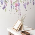 thumbnail image 5 of Calcomanías de pared de flores, enredaderas colgantes moradas, pegatinas de pared florales para niñas, dormitorio, guardería, decoración para las paredes del salón, 5 of 5