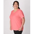 thumbnail image 3 of Hanes Just My Size Cotton Jersey Short Sleeve V-Neck T-Shirt (Plus ) Briny Pink 4X Women's, 3 of 5