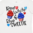 thumbnail image 4 of Inktastic 4th of July Red, White and Blue Sweetie Cupcakes and Stars Boys or Girls Toddler T-Shirt, 4 of 5