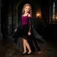 thumbnail image 4 of Halloween Girl's Witch Dress Cosplay Fall Y2K Off Shoulder Lace Up Mesh A Line Party Birthday Prom Short Dresses for Halloween Cosplay, 4 of 8